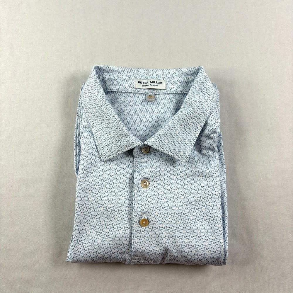 Peter‎ Millar Shirt Mens XL Blue Golf Summer Comfort Hardtop Haven Crown Sport